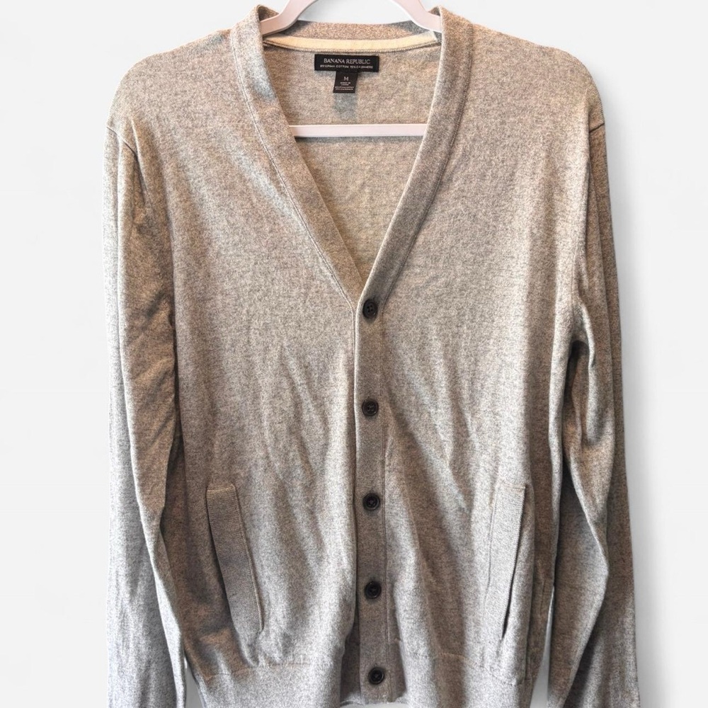 Banana Republic Pima Cotton Cashmere Cardigan | Size Medium | Gray